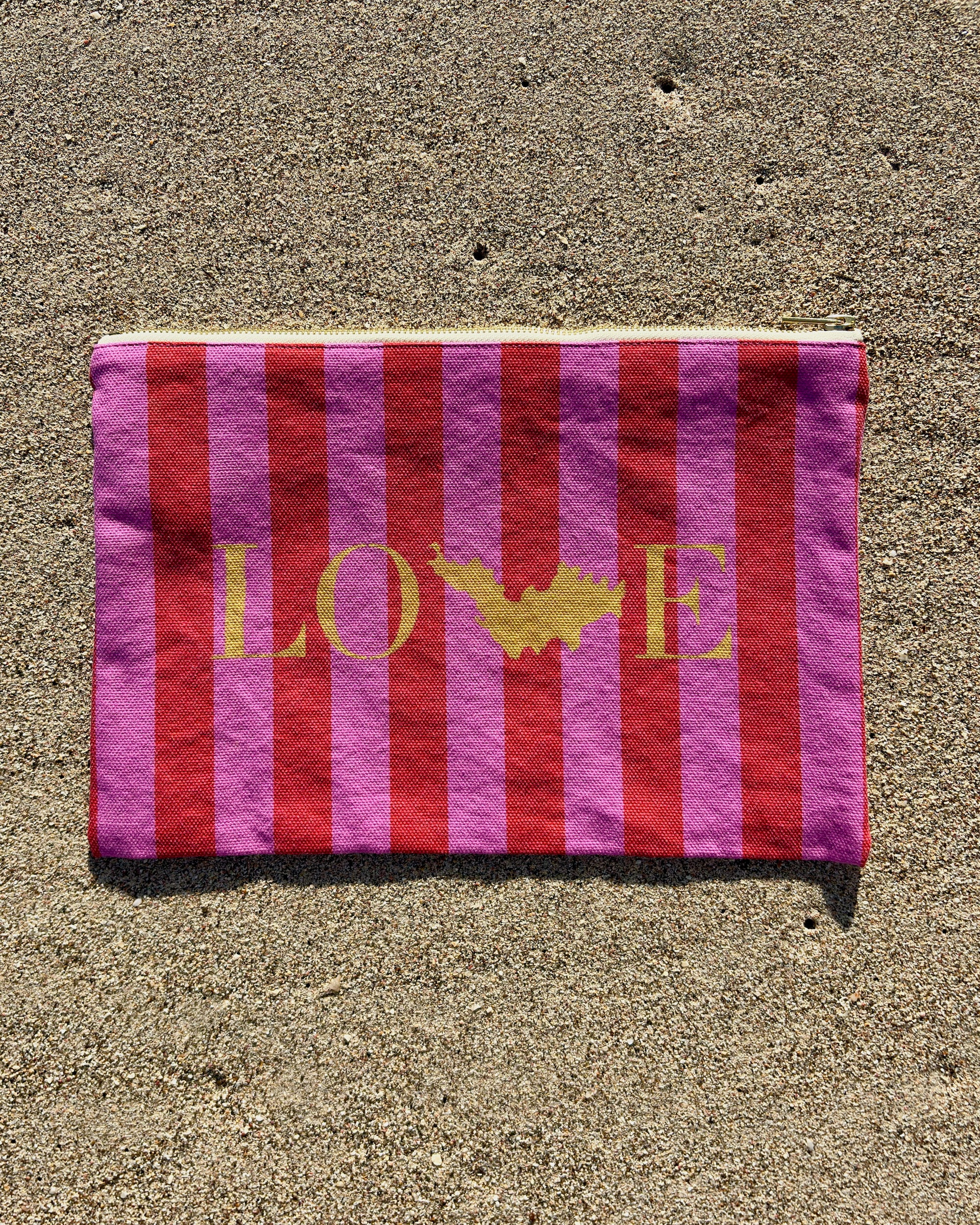 Pochette Laurette rose & tomato
