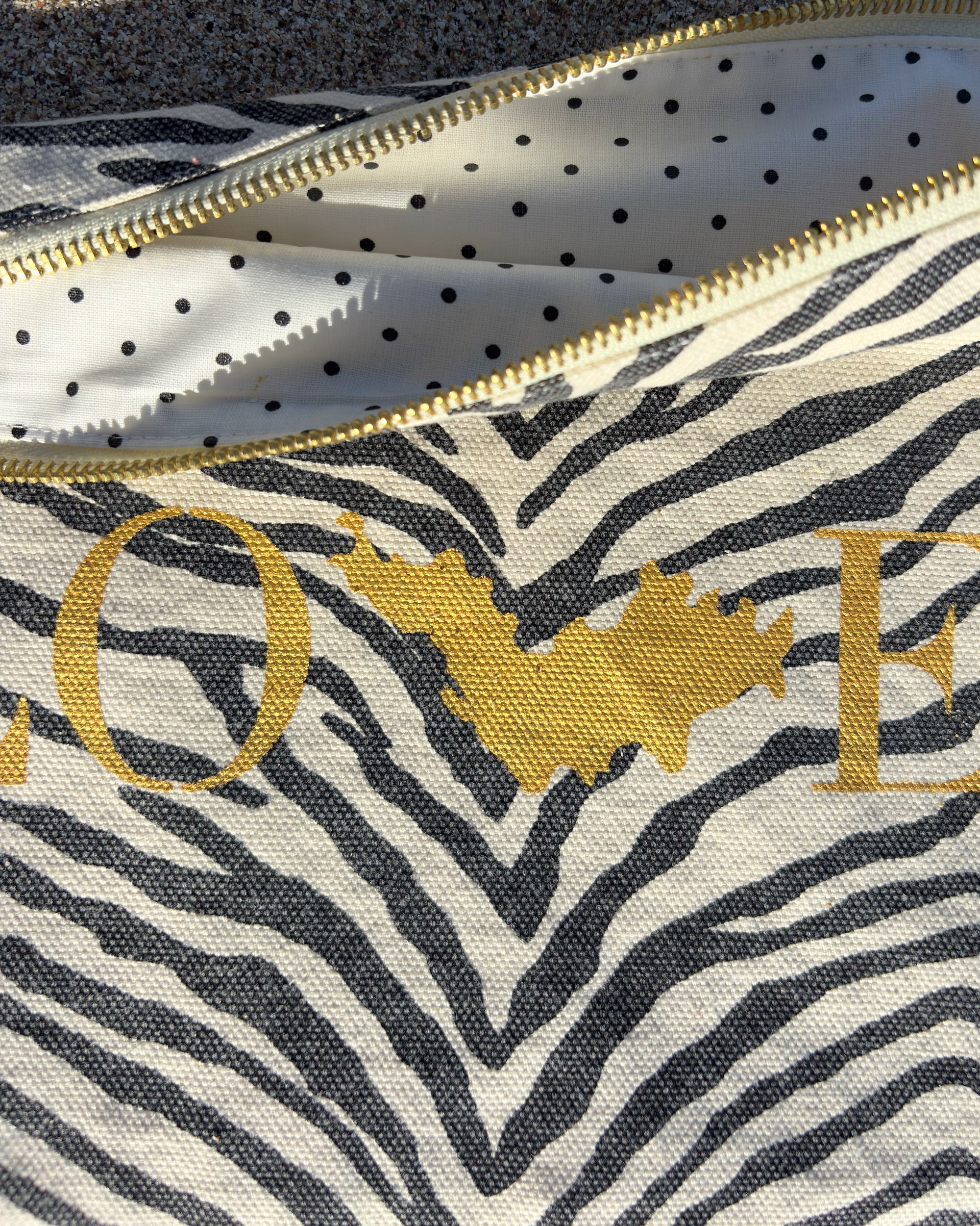 Pochette Laurette zèbre craie