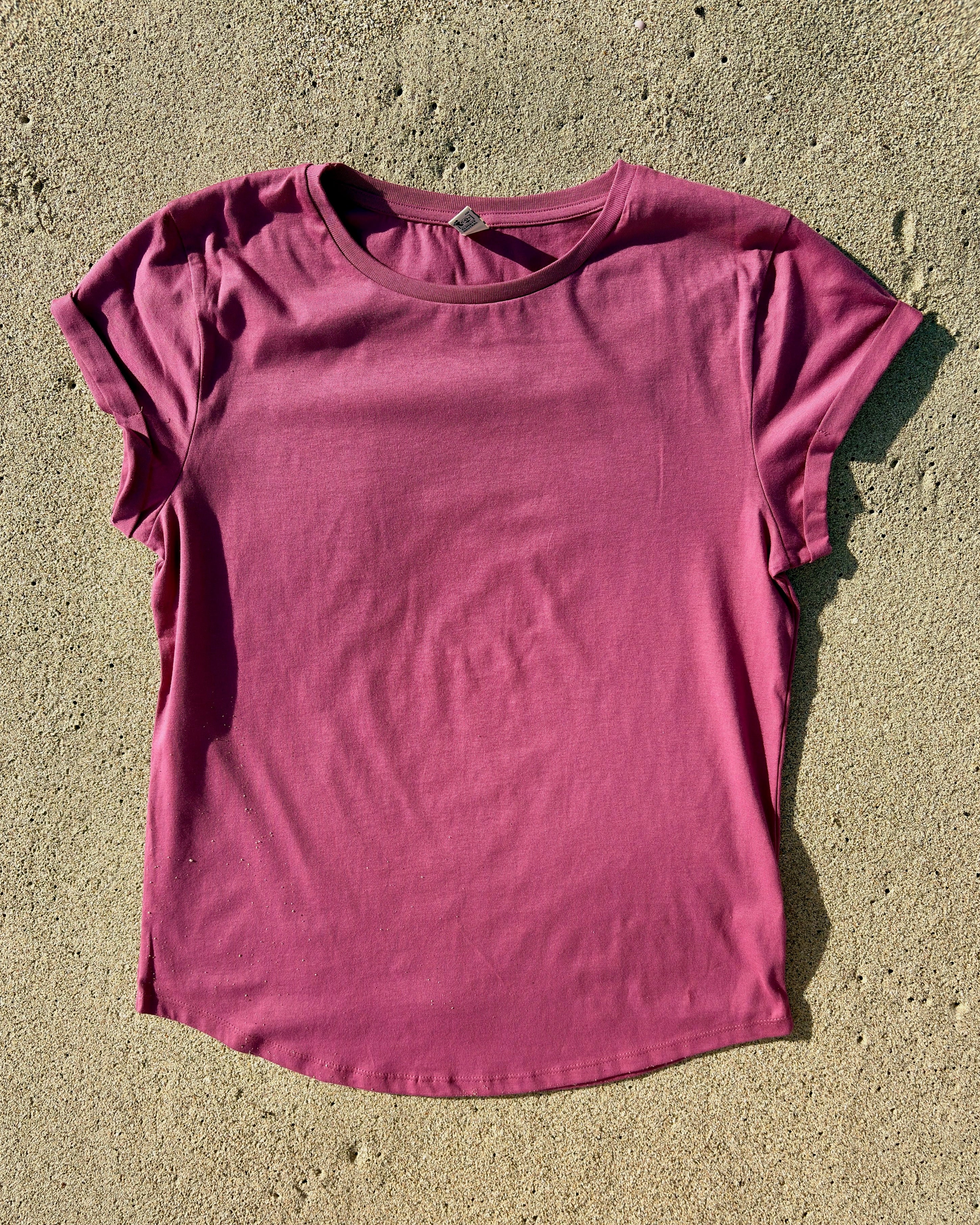 T shirt femme coton bio framboise