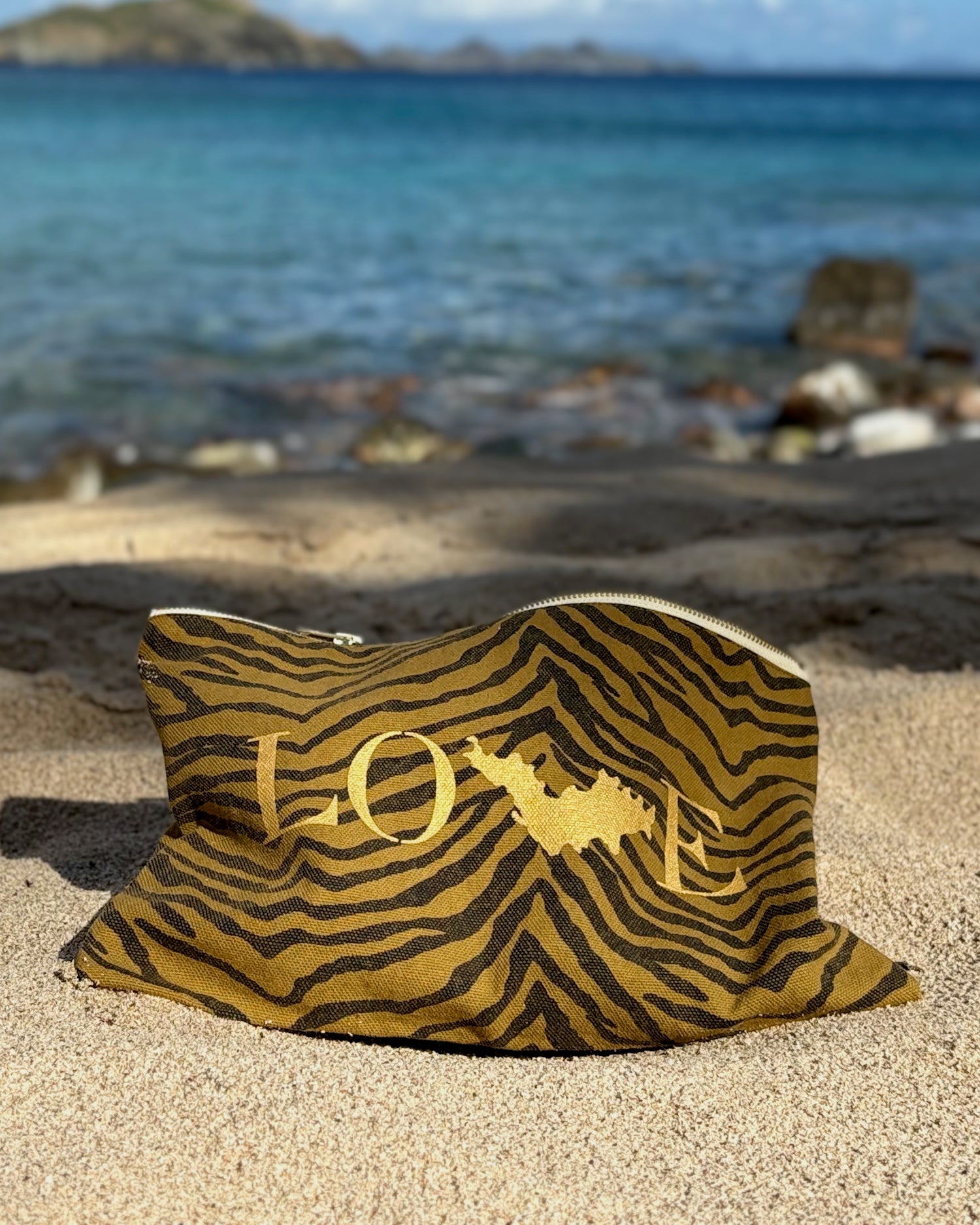 Pochette Laurette zèbre fauve plage Flamands