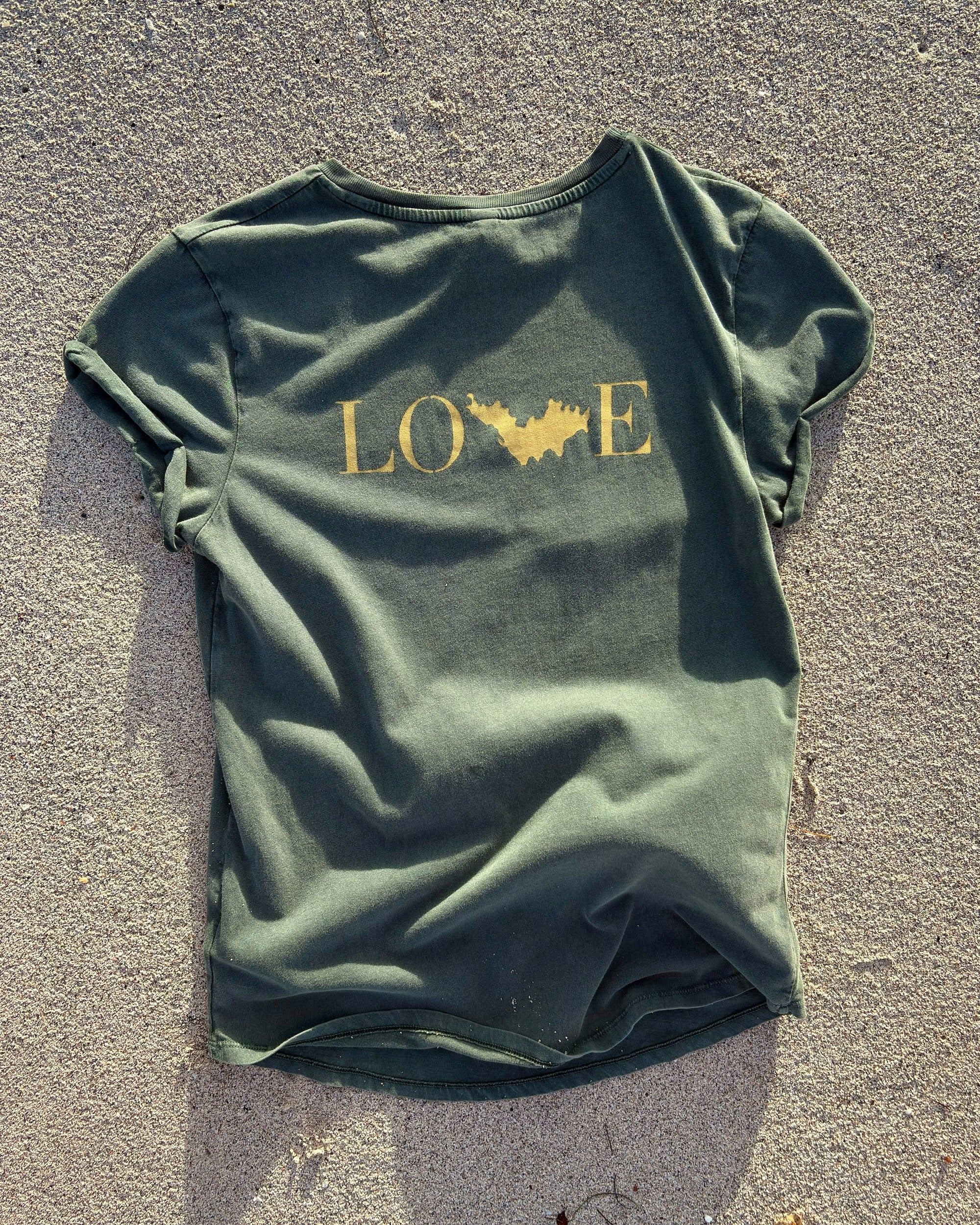 T-shirt femme Love kaki