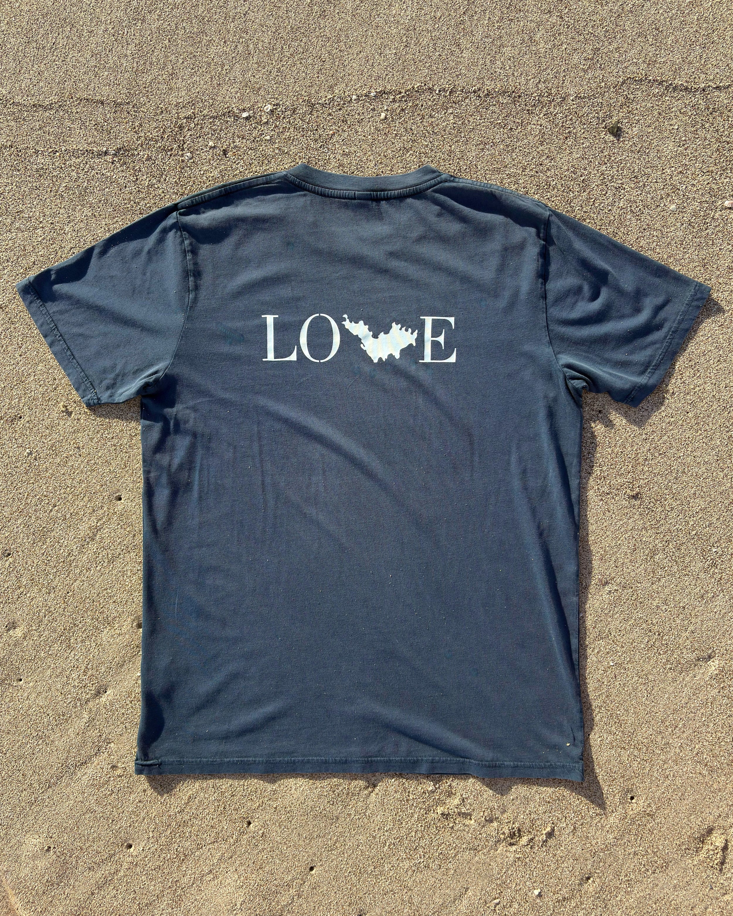 T-shirt mixte Love St Barth bleu stone-washed
